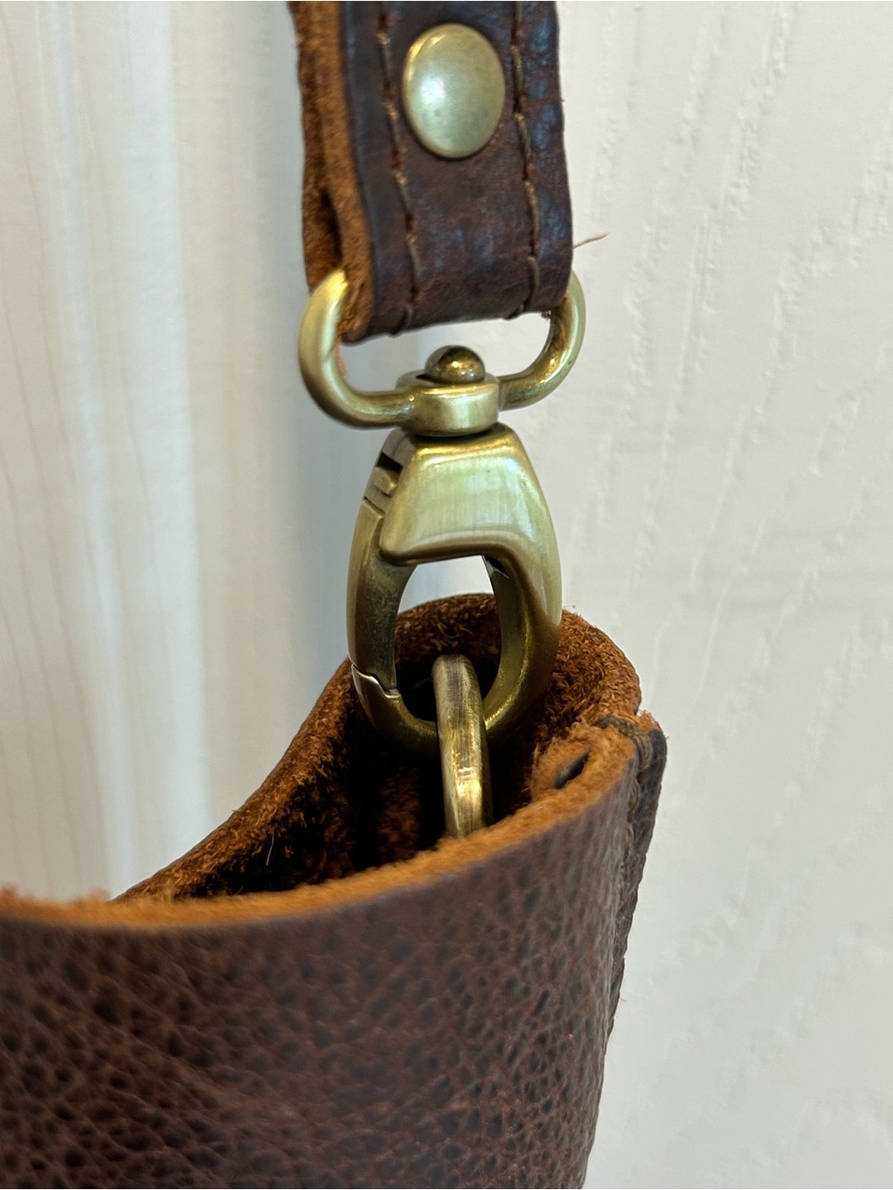 Portland Leather Goods Crossbody Tote in Cold Brew pebbled leather - Picture 13 of 16